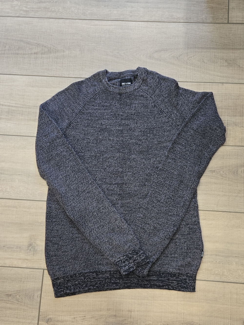 ONLY & SONS Men's Marled Charcoal Crewneck Sweater